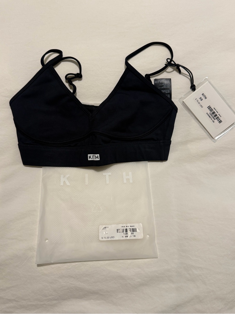 Kith Black sports bra with Minimal Logo